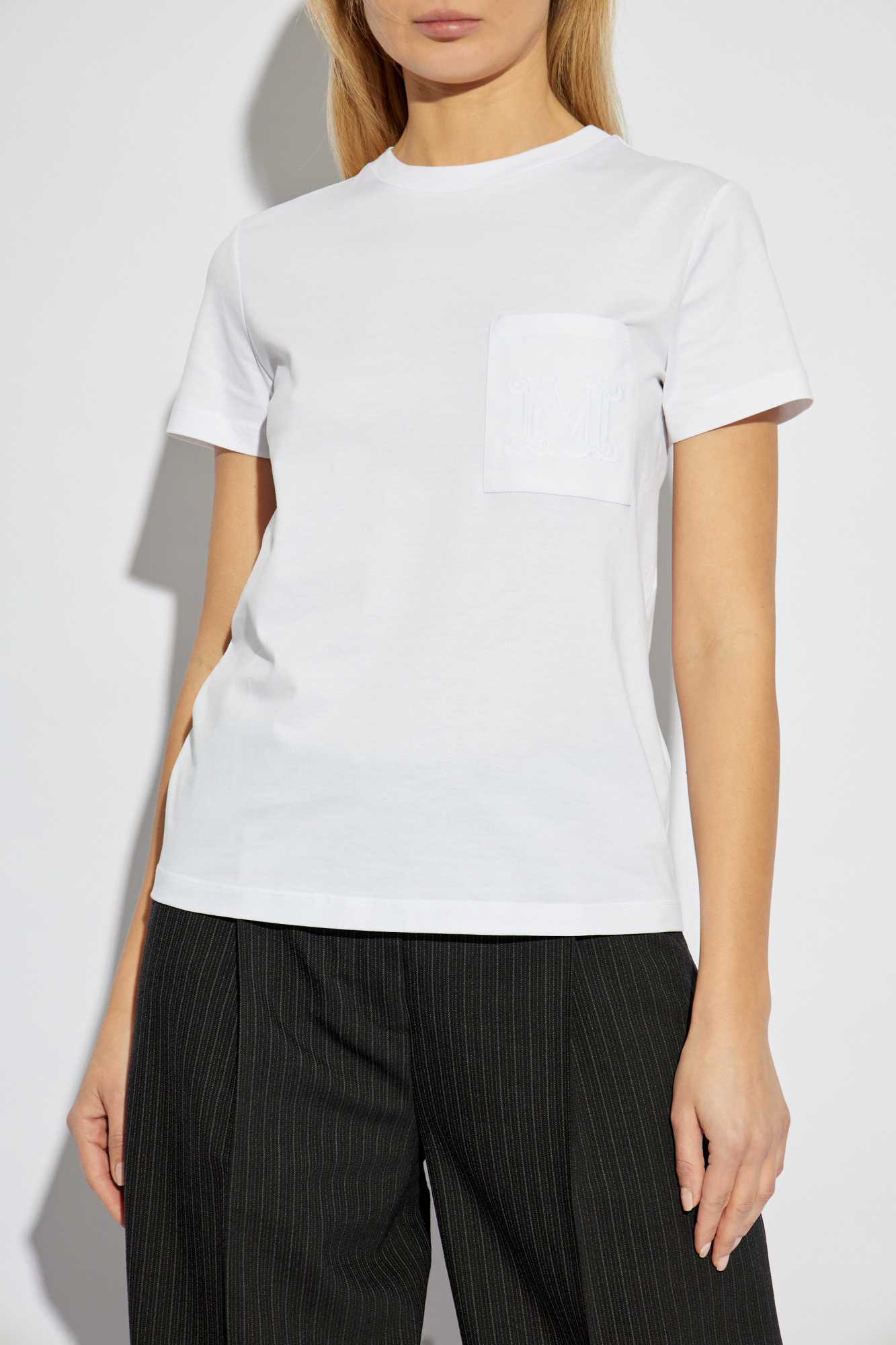 【関税&送料込】Max Mara White Cotton Papaia T-Shirt Cotton jersey T-shirt, optical white | 